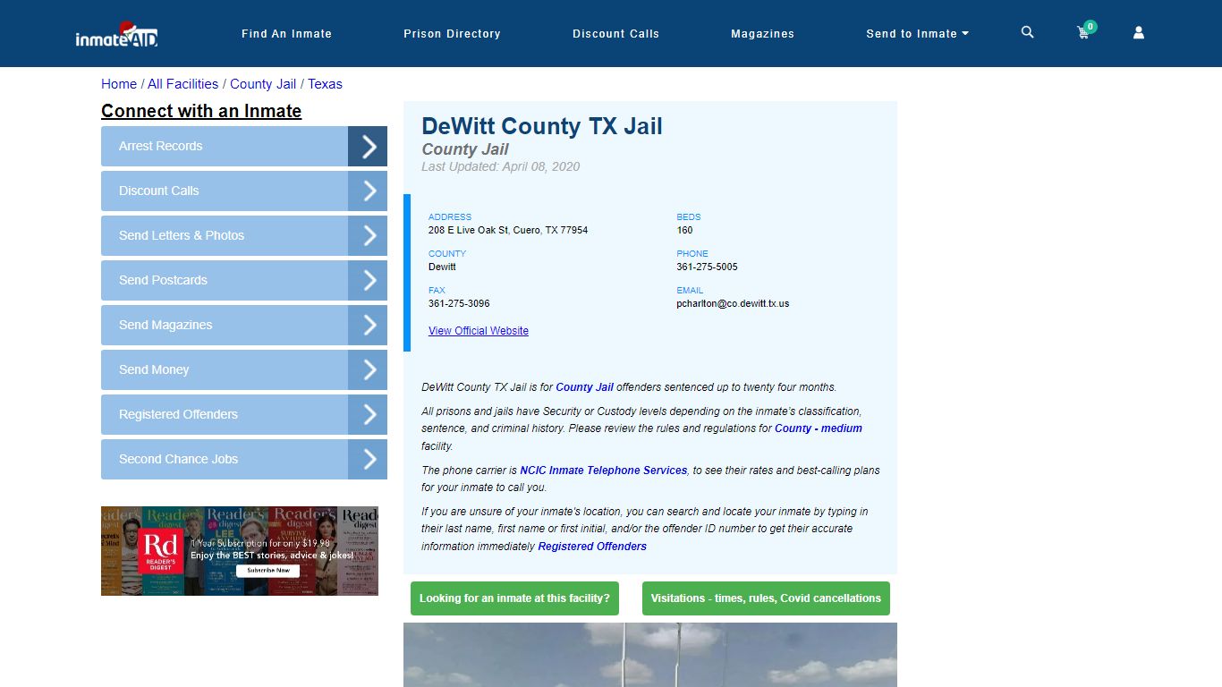 DeWitt County TX Jail - Inmate Locator - Cuero, TX